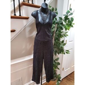 Some Days Lovin Women Black Polyester V-Neck Sleeveless Casual Jumpsuits Size XS